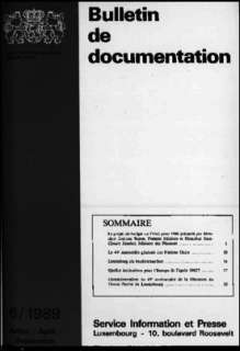 , Bulletin de documentation 6/1989