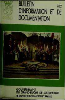 , Bulletin d'information et de documentation 7/1992