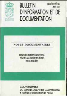 Bulletin d'information et de documentation. Numéro spécial juin 1997